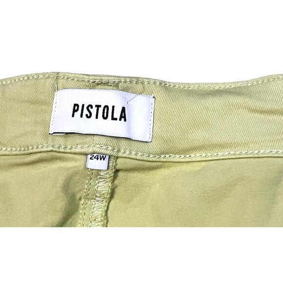Pistola Zipper Cargo Pocket Denim Shorts Sz 24 W (4X) Womens Plus Limeade Green - Picture 3 of 5